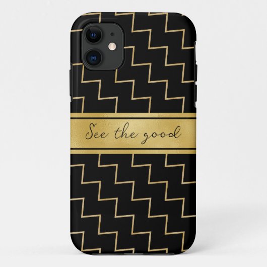 Pattern Gold zigzag iPhone Case (Achterkant)