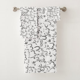 Pattern grappige humor bad handdoek