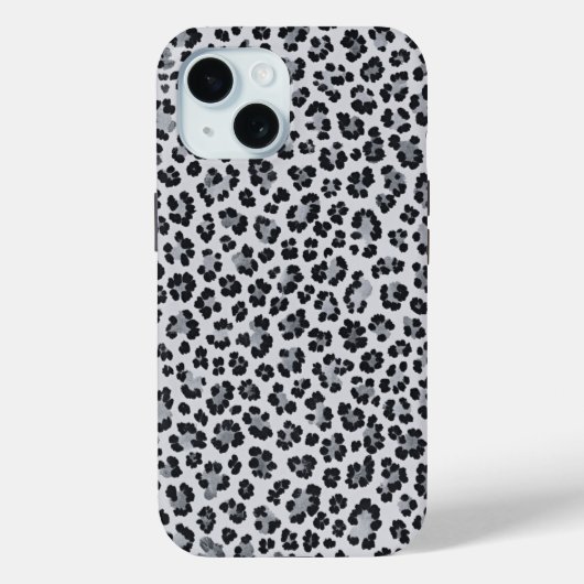 Pattern Gray Leopard Print Case-Mate iPhone Case (Achterkant)