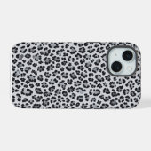 Pattern Gray Leopard Print iPhone 15 Case (Achterkant horizontaal)