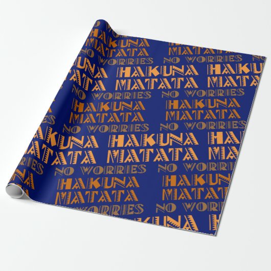 Pattern Hakuna Matata, geen zorgen in Swahili Cadeaupapier (Uitgerold)