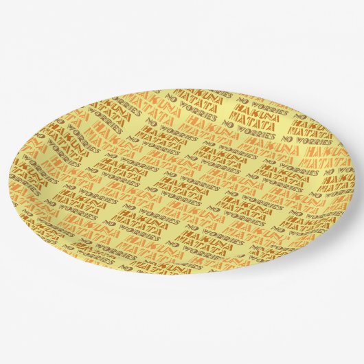 Pattern Hakuna Matata, geen zorgen in Swahili Pape Papieren Bordje (Gekanteld)