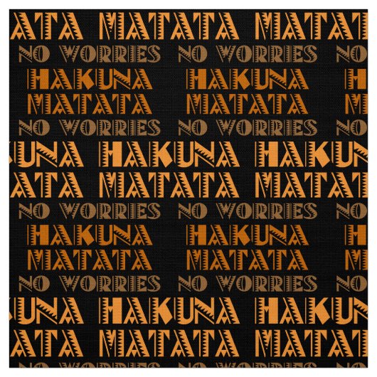 Pattern Hakuna Matata, geen zorgen in Swahili Stof (Swatch)