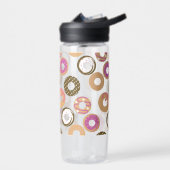 Pattern Heart Donuts Valentines Pink Water Bottle Waterfles (Links)
