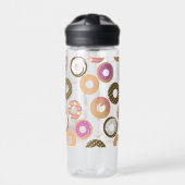 Pattern Heart Donuts Valentines Pink Water Bottle Waterfles (Voorkant)