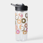 Pattern Heart Donuts Valentines Pink Water Bottle Waterfles (Rechts)