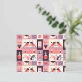 Pattern Heart Love Romance Valentijnsdag Wedding Briefkaart (Staand voorkant)