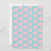 Pattern Heart Valentijnsdag Roze Baby shower Kaart (Achterkant)
