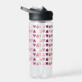 Pattern Heart Valentines Pink Water Bottle Waterfles (Rechts)