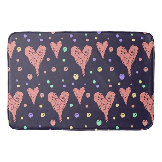 Pattern Hearts Colorful Girly Modern Cute Badmat (Voorkant)