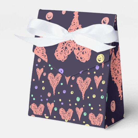 Pattern Hearts Colorful Girly Modern Cute Bedankdoosjes (Voorkant Zijde)