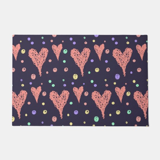 Pattern Hearts Colorful Girly Modern Cute Deurmat (Voorkant)