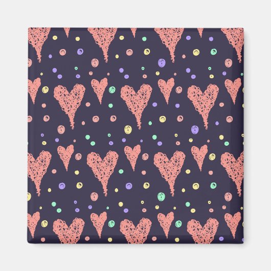Pattern Hearts Colorful Girly Modern Cute Magneet (Voorkant)