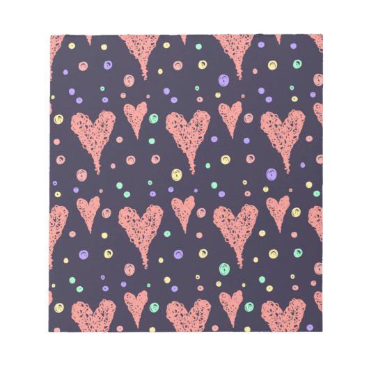 Pattern Hearts Colorful Girly Modern Cute Notitieblok (Voorkant)