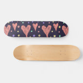 Pattern Hearts Colorful Girly Modern Cute Persoonlijk Skateboard (Horizontaal)