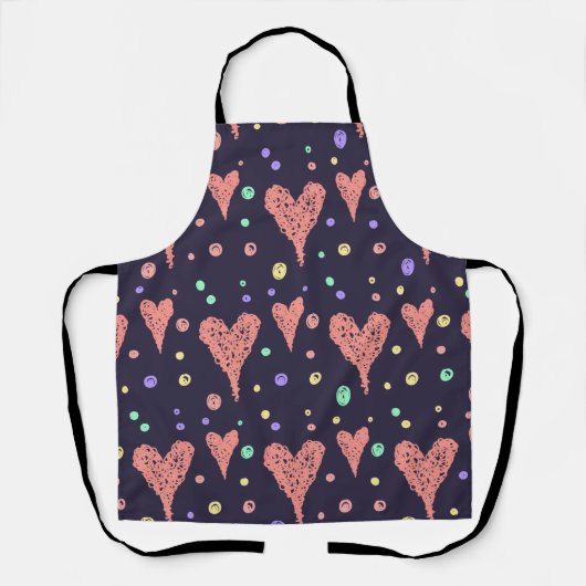 Pattern Hearts Colorful Girly Modern Cute Schort (Voorkant)