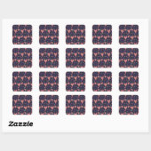 Pattern Hearts Colorful Girly Modern Cute Vierkante Sticker (Vel)