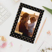 Pattern hearts Moeder's foto Black Holiday Kaart