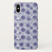 Pattern Holiday Blue Snowflake Winter Chic Case-Mate iPhone Case (Achterkant)
