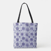 Pattern Holiday Blue Snowflake Winter Chic Tote Bag (Achterkant)