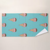 Pattern Ice crème op Pastel color background, vin Badhanddoek (Badhanddoek)