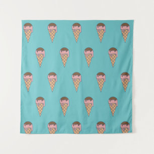 Pattern Ice crème op Pastel color background, vin Wandkleed
