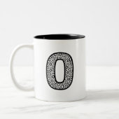 Pattern Letter O Ceramic Coffee Mug Tweekleurige Koffiemok (Links)