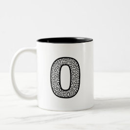 Pattern Letter O Ceramic Coffee Mug Tweekleurige Koffiemok