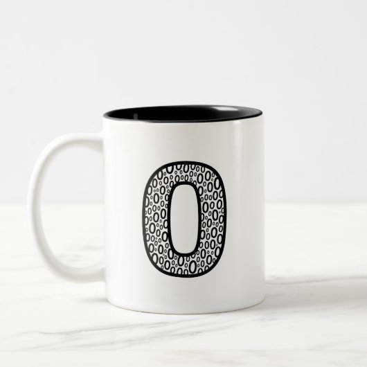 Pattern Letter O Ceramic Coffee Mug Tweekleurige Koffiemok (Links)