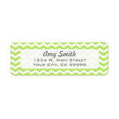 Pattern Lime Green Chevron Zigzag Modern Etiket (Voorkant)