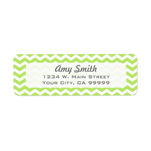 Pattern Lime Green Chevron Zigzag Modern Etiket (Voorkant)