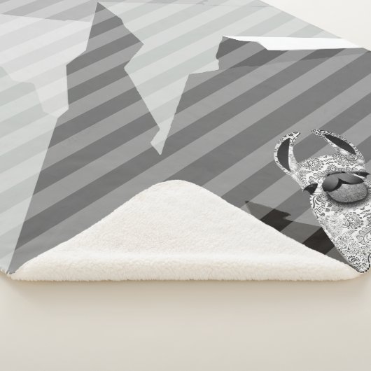 Pattern Llama Stripe Mountains Sherpa Deken (3/4)