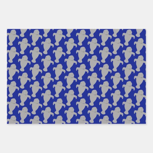 Pattern Manatee Animal Inpakpapier Vel (Voorkant 2)