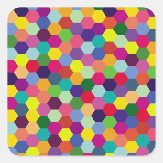 Pattern Modern Colorful — Mode spring hipster Vierkante Sticker (Voorkant)