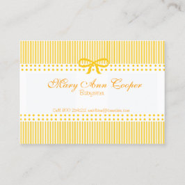 Pattern Mustard Yellow Babysitter Child Care Visitekaartje