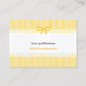 Pattern Mustard Yellow Babysitter Child Care Visitekaartje (Achterkant)