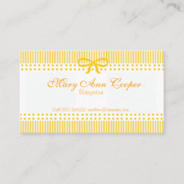 Pattern Mustard Yellow Babysitter Child Care Visitekaartje