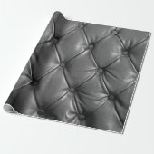 pattern of black genuine leather texture using as cadeaupapier (Uitgerold)
