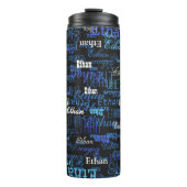 Pattern of Blue Names (creëer van je eigen naam) Thermosbeker (Voorkant)