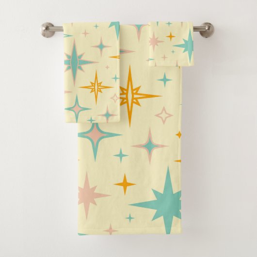 Pattern of colorful retro stars bad handdoek (Insitu)