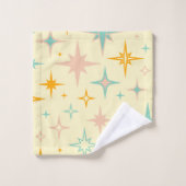 Pattern of colorful retro stars bad handdoek (Wasdoekje)