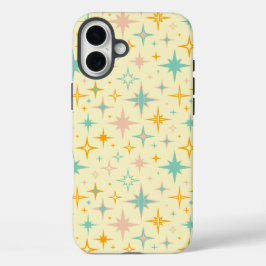Pattern of colorful retro stars iPhone 16 plus hoesje