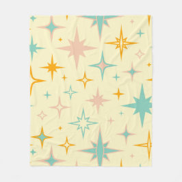 Pattern of colorful retro stars fleece deken