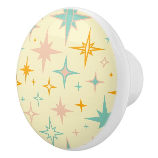 Pattern of colorful retro stars keramische knop (Rechts)