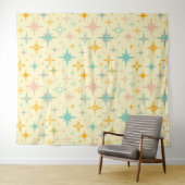 Pattern of colorful retro stars wandkleed (In Situ (horizontaal))