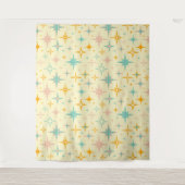 Pattern of colorful retro stars wandkleed (Voorkant)