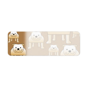 Pattern of Fawn English Bulldogs on Brown. Etiket