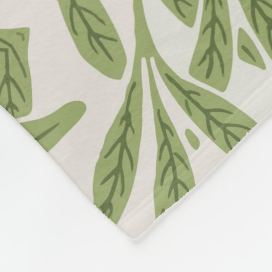 Pattern of green leafy branches  fleece deken (Hoek)