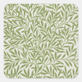 Pattern of green leafy branches  vierkante sticker