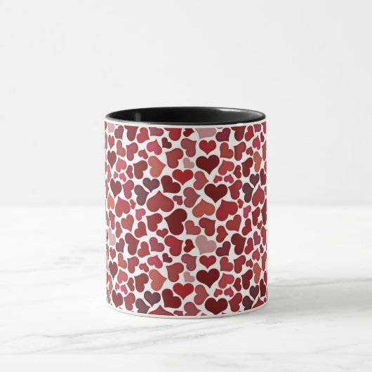 Pattern of Hearts Stylish Modern Pink Red Chic Mok (Midden)